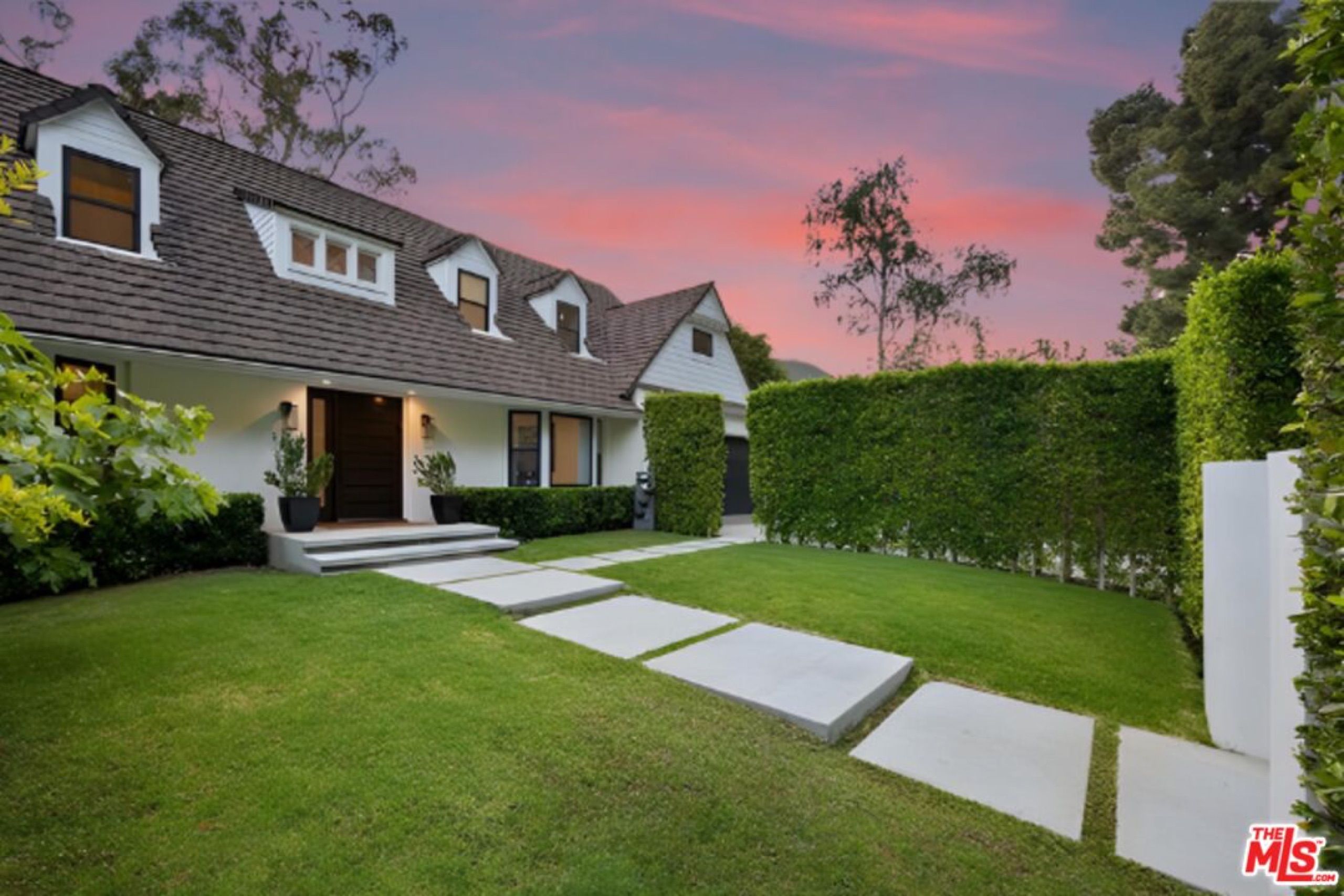 Front garden walk and hedges